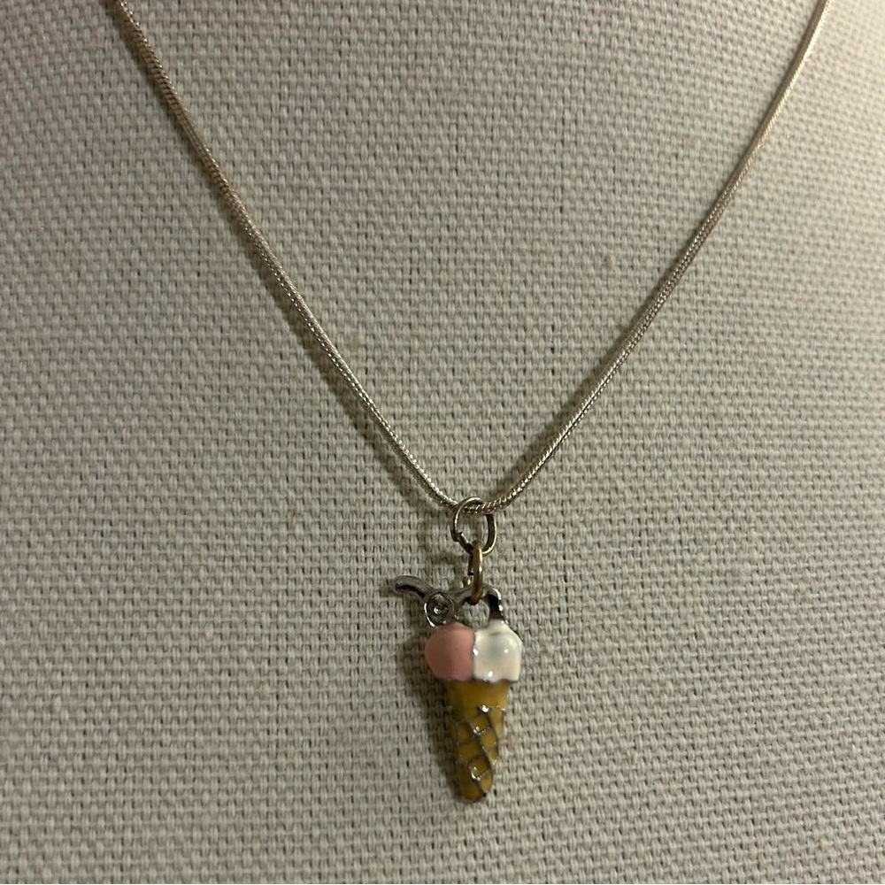 Reversible Ice Cream Cone Pendant Necklace - Picture 2 of 4
